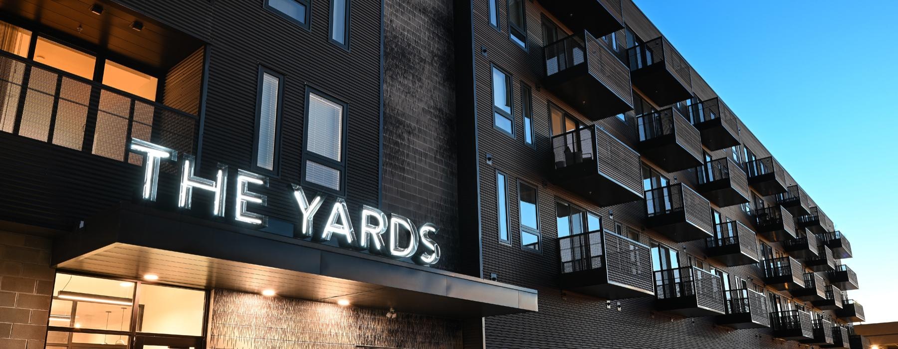 a building with a sign on it